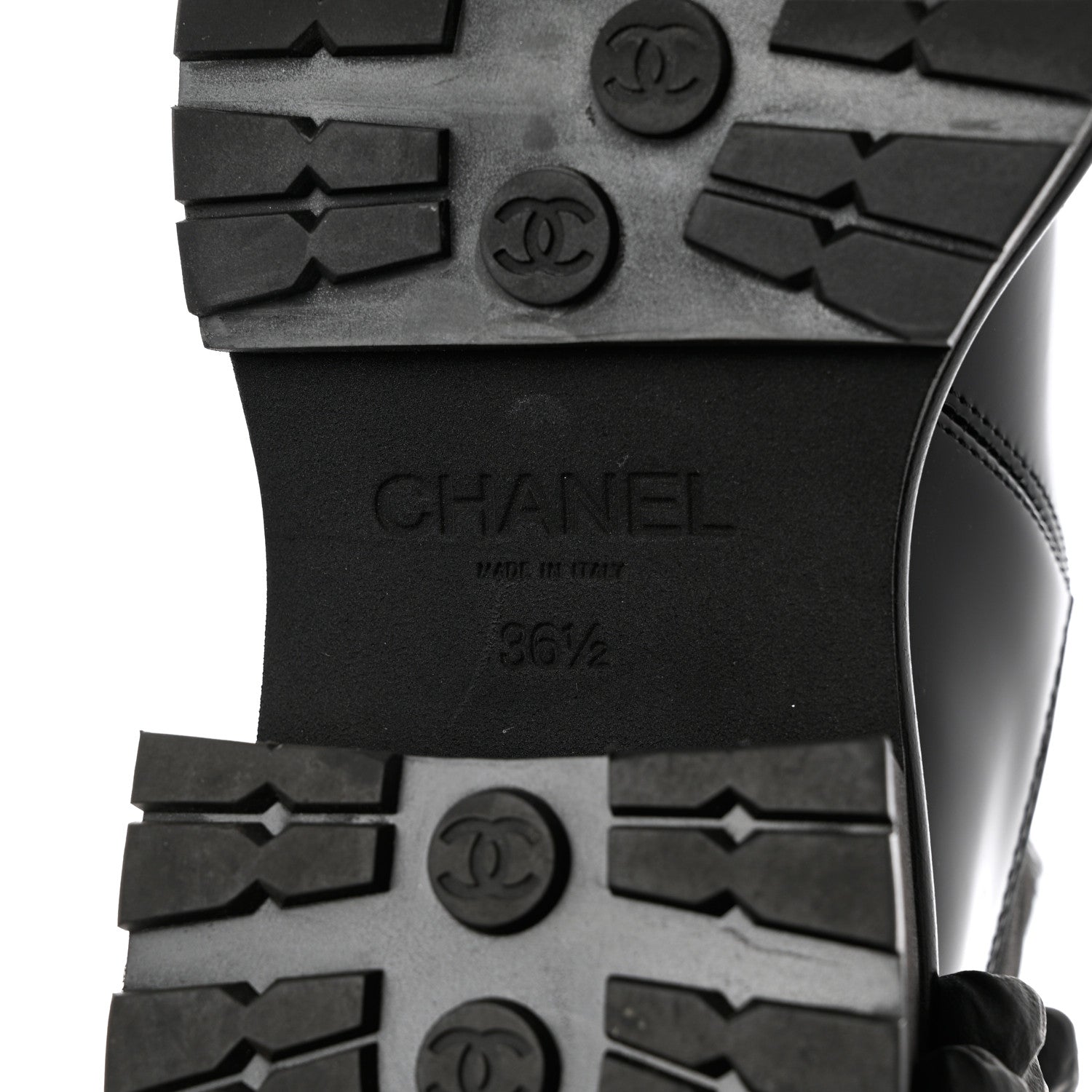 Chanel Patent Calfskin Cap Toe Ankle Boots 36.5 Black 8 of 8