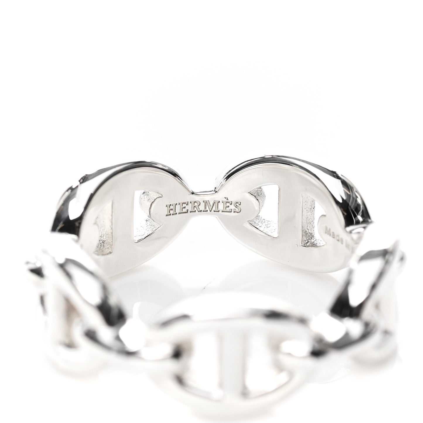 Sterling Silver PM Chaine d'Ancre Enchainee Band Ring 52 6