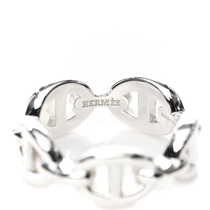 Hermes Sterling Silver PM Chaine d'Ancre Enchainee Band Ring 52 6 4 of 9