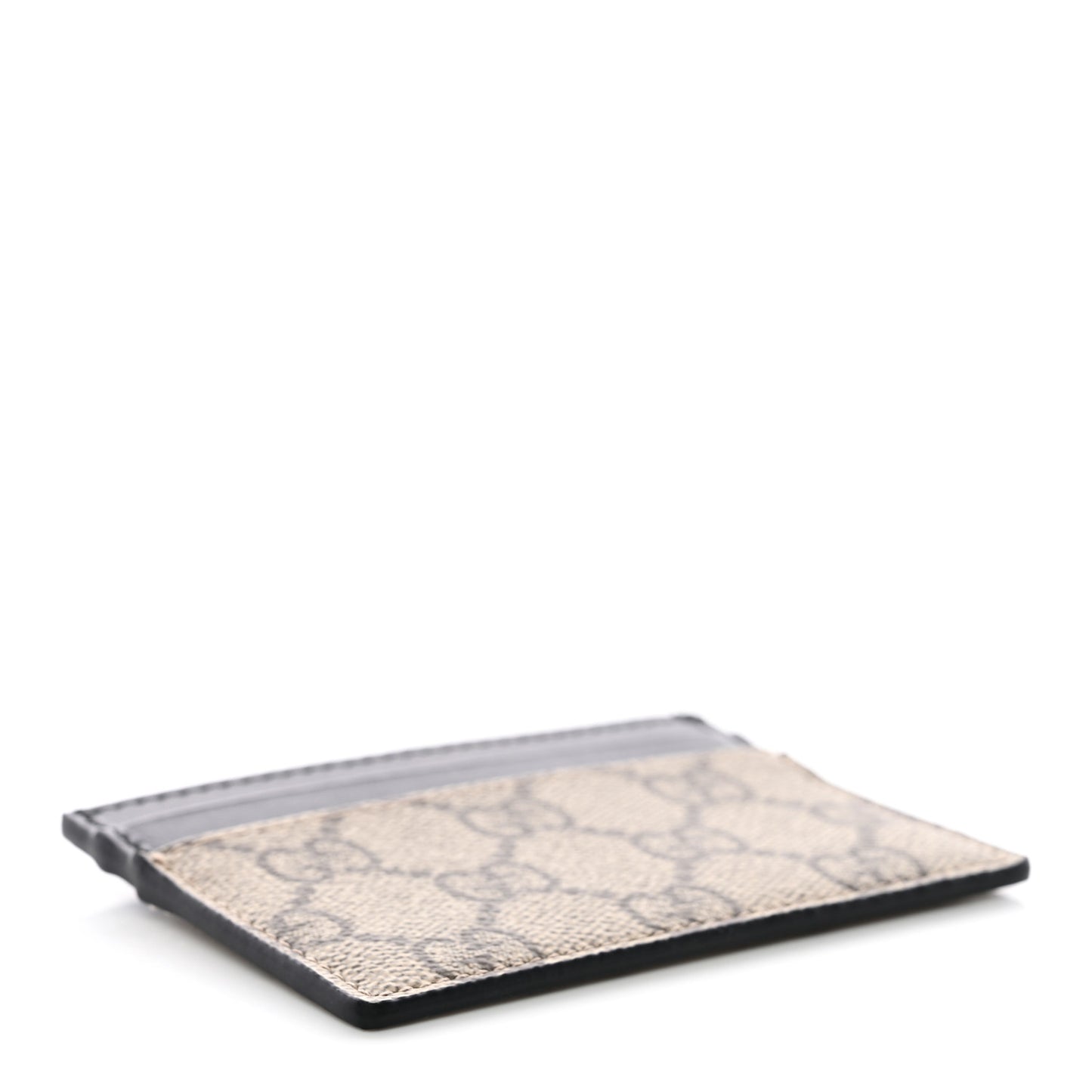 GG Supreme Monogram Calfskin Card Holder Beige Black