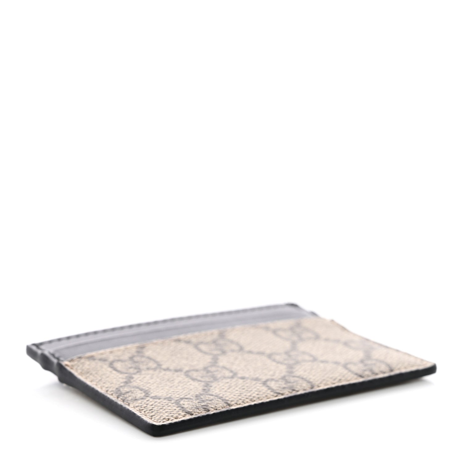 Gucci GG Supreme Monogram Calfskin Card Holder Beige Black 4 of 6