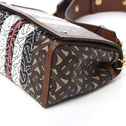 Burberry E-Canvas Monogram Stripe Hackberry Crossbody Bag Bridle Brown 7 of 8