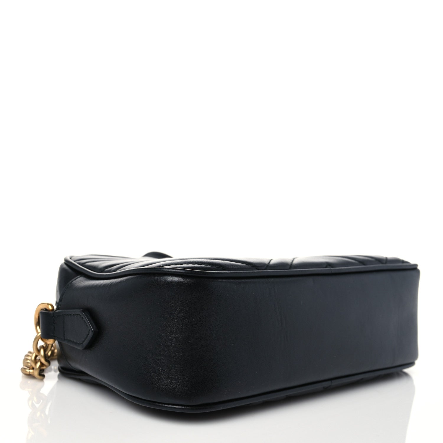Gucci Calfskin Matelasse Small GG Marmont Chain Shoulder Bag Black 4 of 9