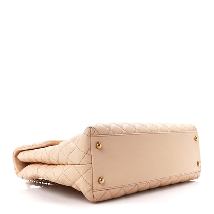 Chanel Caviar Quilted Large Coco Handle Flap Beige 4 of 15