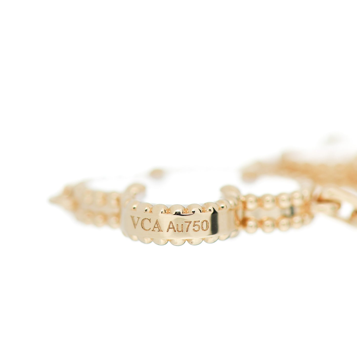 18K Yellow Gold Mother of Pearl 5 Motifs Vintage Alhambra Bracelet