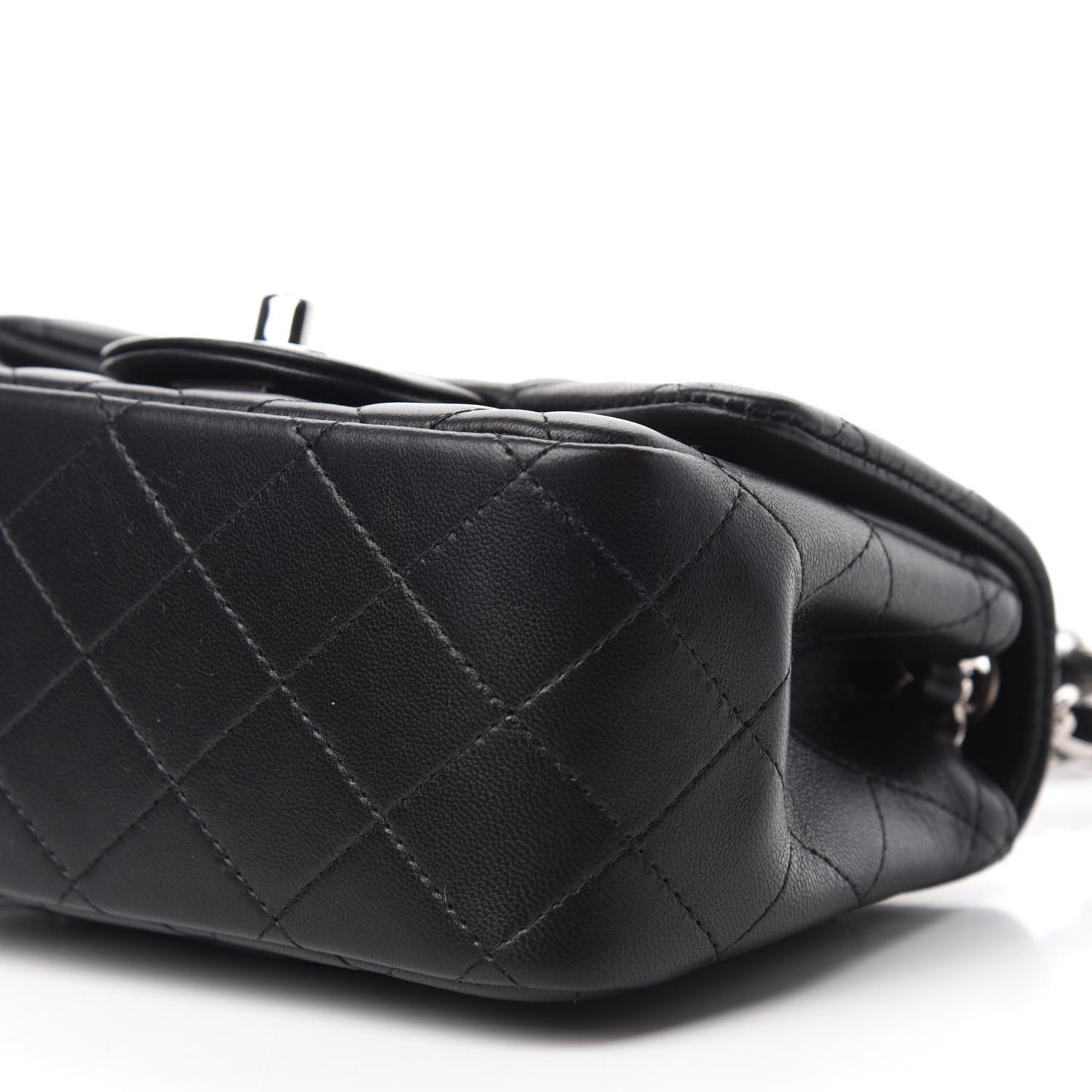 Lambskin Quilted Mini Square Flap Black