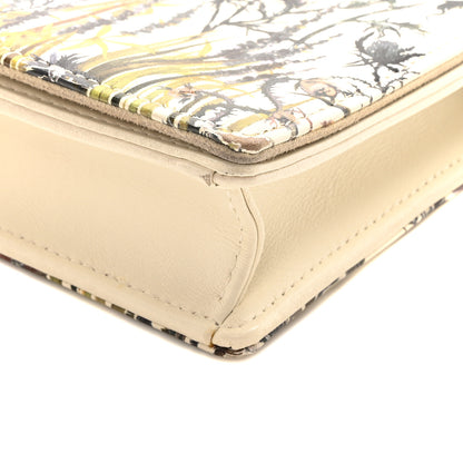 Christian Dior Calfskin Floral Print Lady Dior Pouch Latte Multi 9 of 10