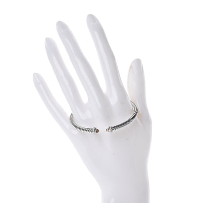 David Yurman Sterling Silver Morganite Diamond 4mm Cable Classics Bracelet 2 of 4