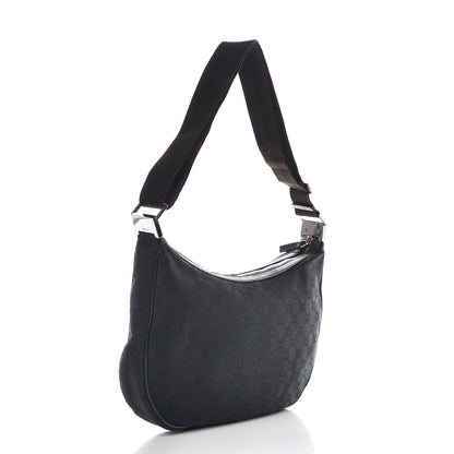 Gucci Monogram Medium Half Moon Hobo Black 3 of 14