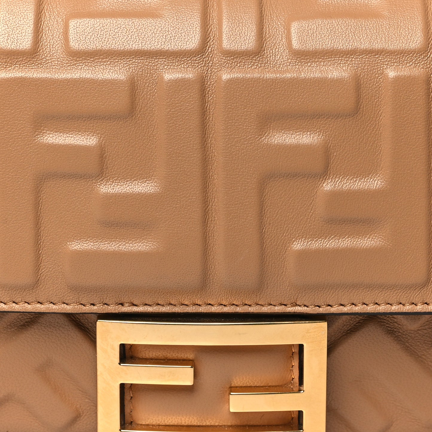 Nappa FF 1974 Embossed Baguette Miele Scuro