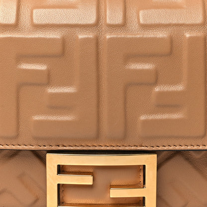 Fendi Nappa FF 1974 Embossed Baguette Miele Scuro 8 of 11