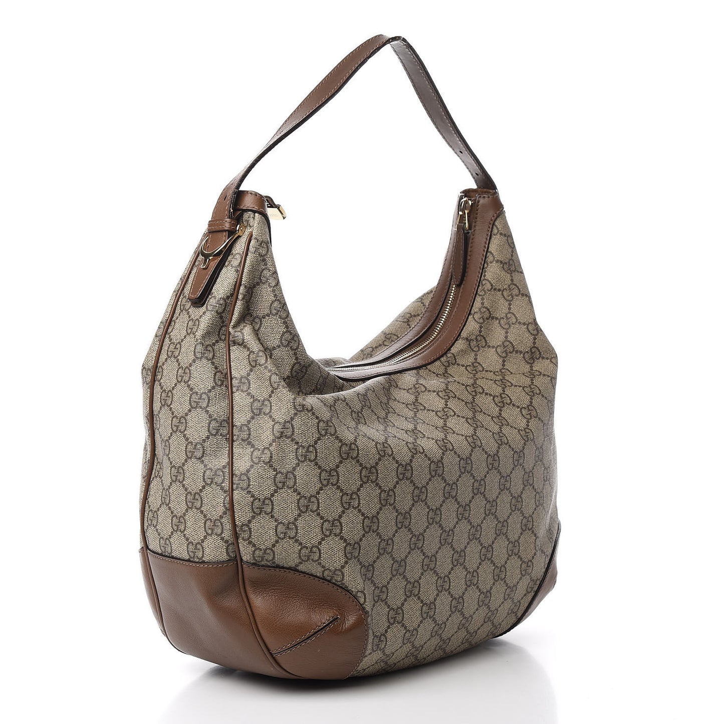 GG Supreme Monogram Margaux Calfskin Medium Nice Hobo Beige Ebony Acero