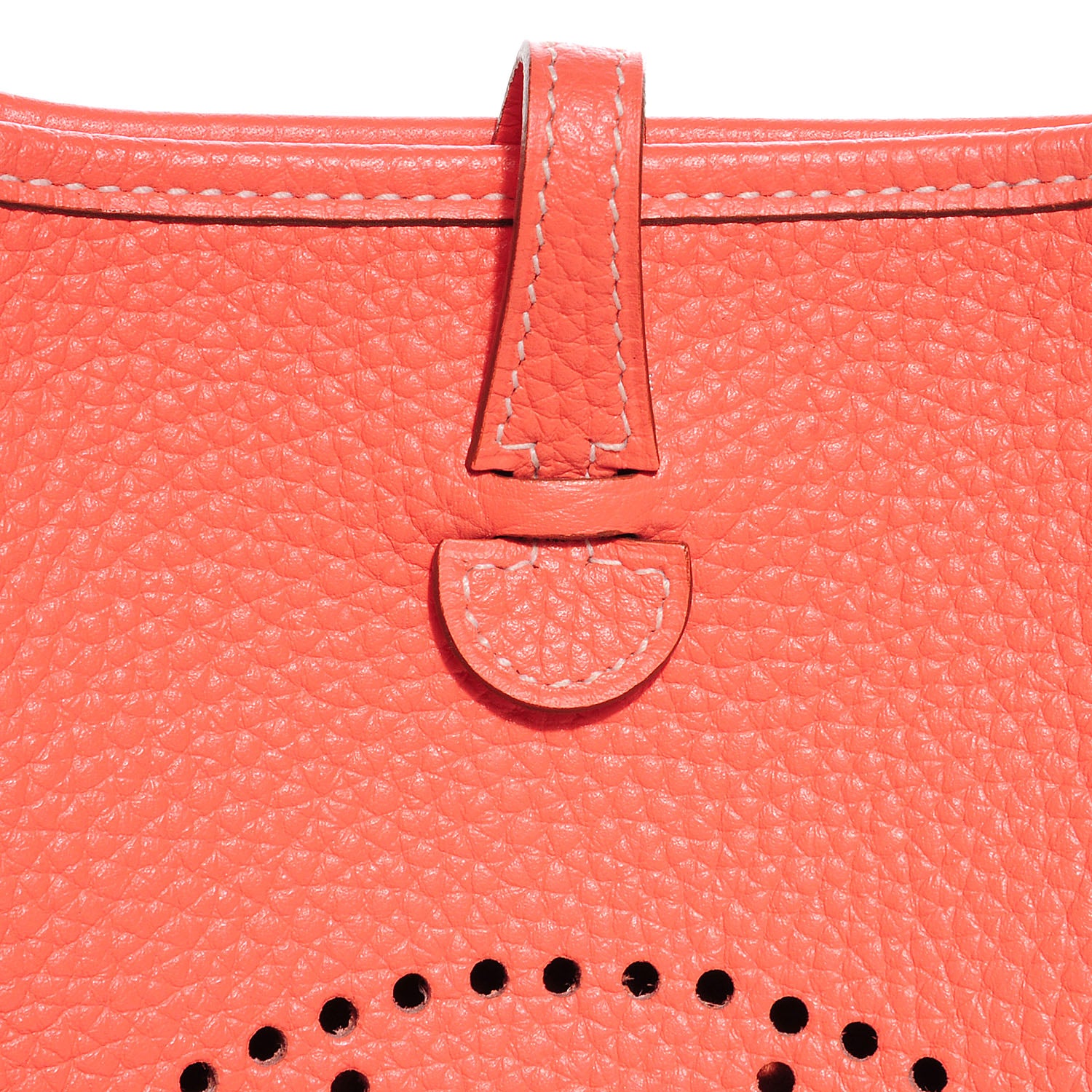 Hermes Taurillon Clemence Amazone Evelyne TPM Crevette and Rouge Casaque 9 of 16