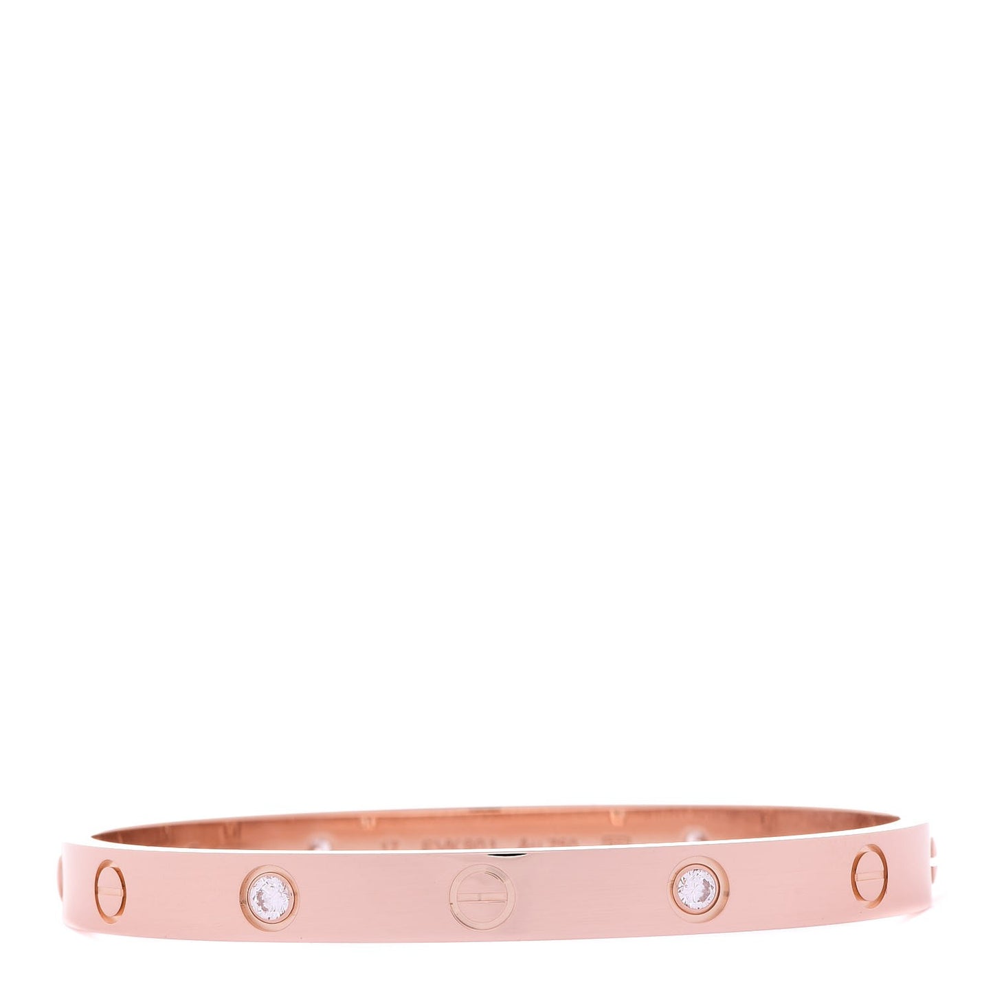 18K Pink Gold 4 Diamond LOVE Bracelet 17