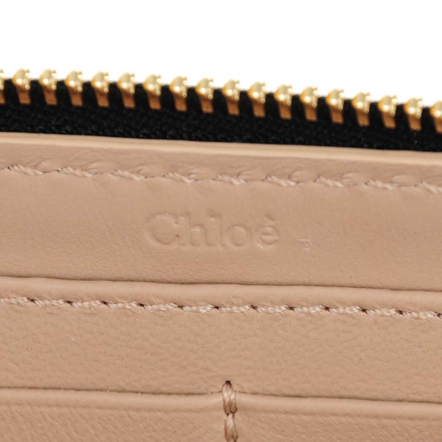 Grained Calfskin Marcie Long Zip Around Wallet Black