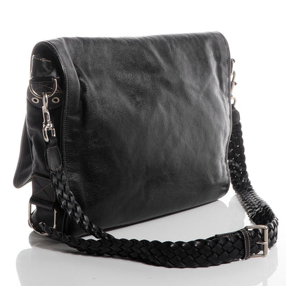 Gucci Leather Messenger Bag Black 3 of 8