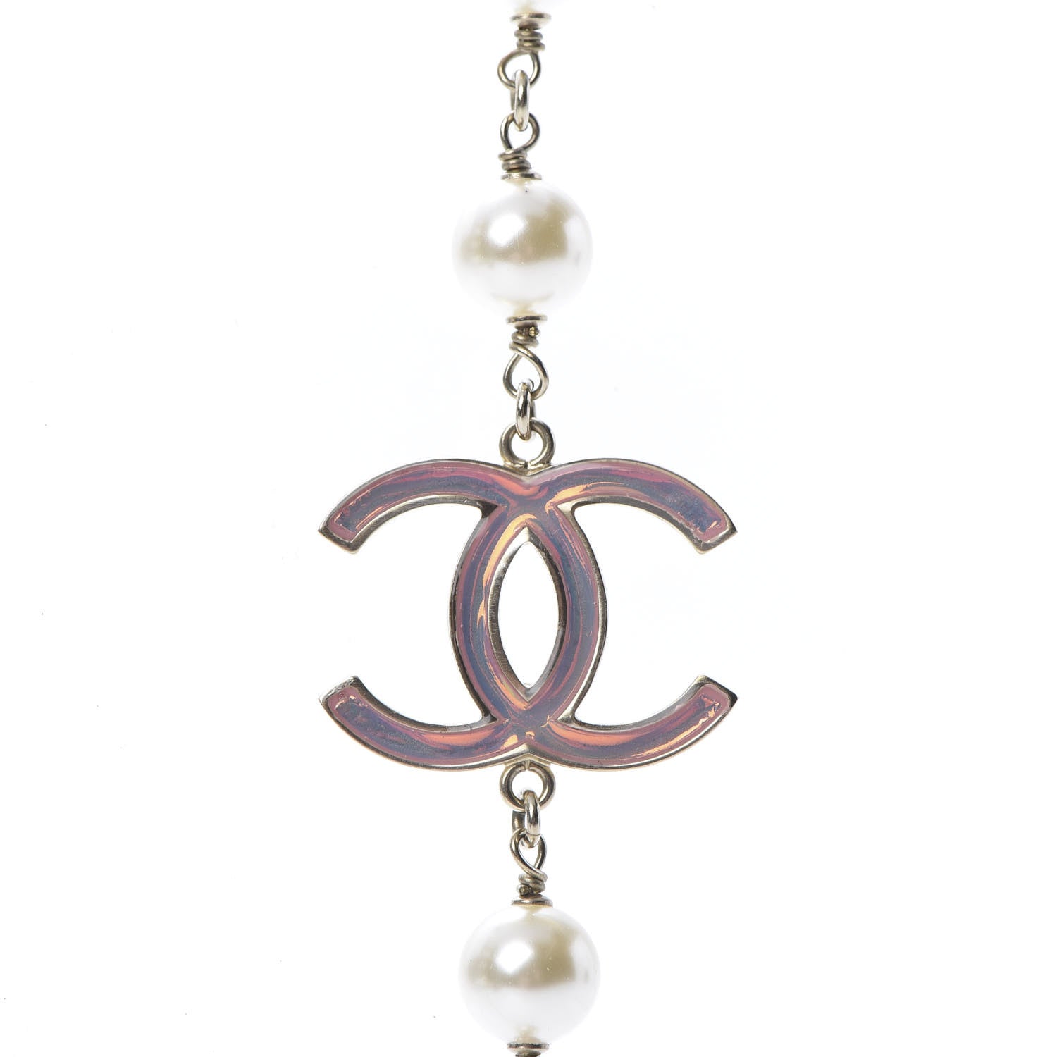 Chanel Graduated Pearl Resin CC Necklace 4 of 7