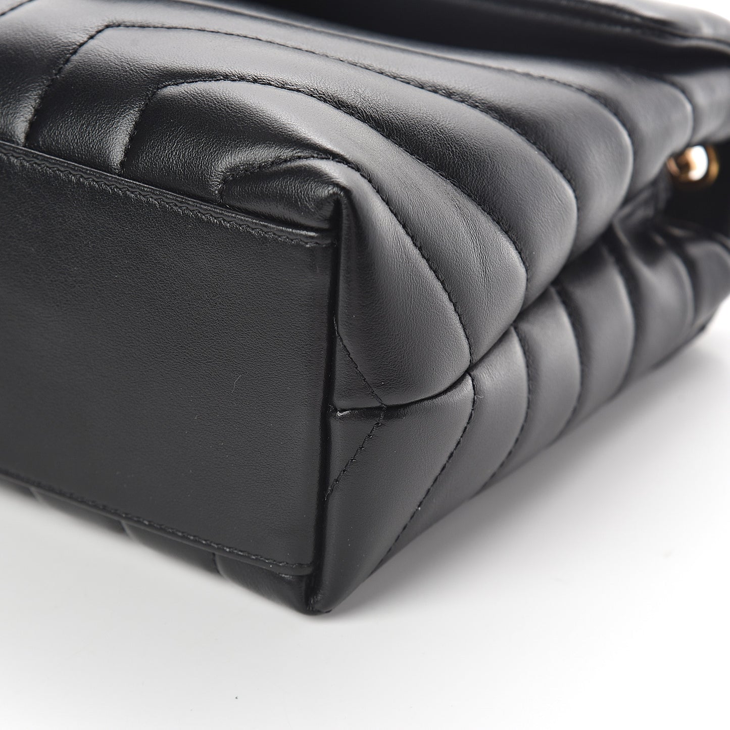 Calfskin Y Quilted Monogram Small Loulou Chain Satchel Black