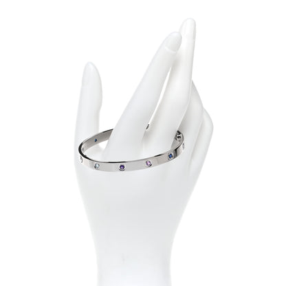 Cartier 18K White Gold Aquamarine Sapphire Spinel Amethyst LOVE Bracelet 19 2 of 6