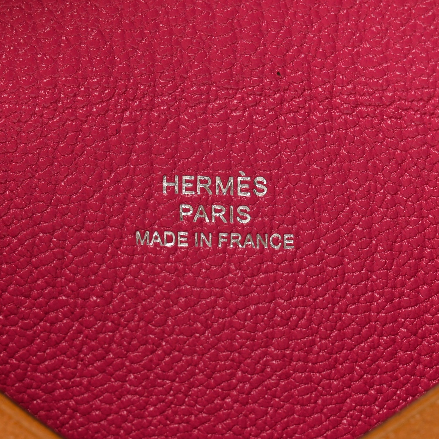 Hermes Chevre Mysore Verso Calvi Card Case Caramel Rose Shocking 6 of 9