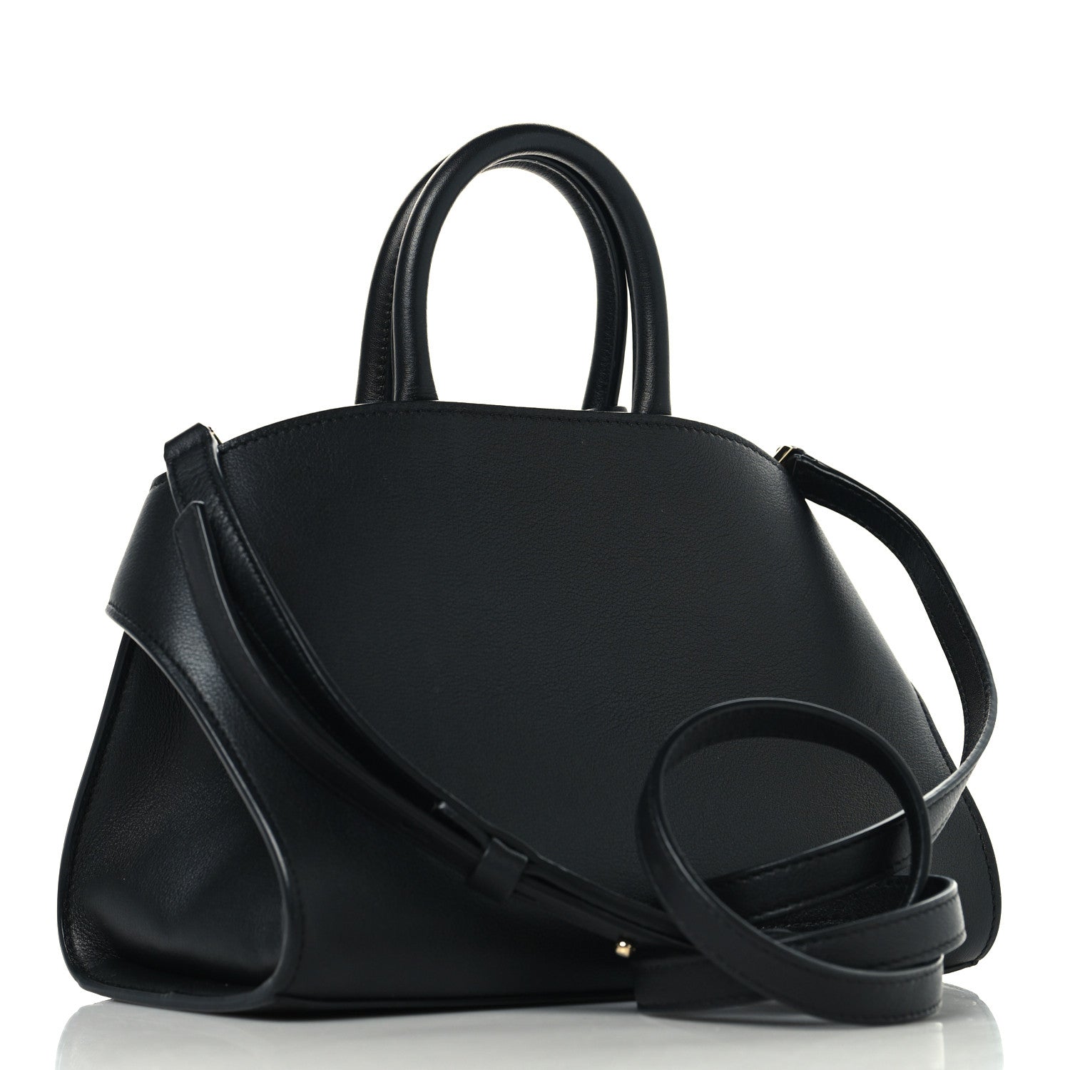 Salvatore Ferragamo Calfskin Mini Hug Bag Black 3 of 9