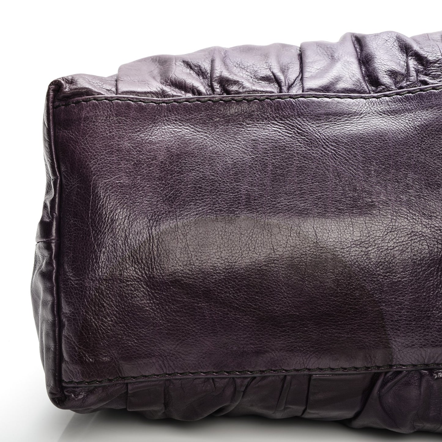 Calfskin Bamboo Beads Top Handle Bag Purple