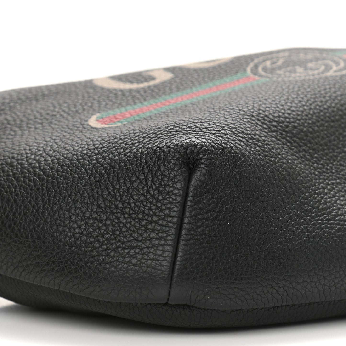Grained Calfskin Logo Belt Bag Black
