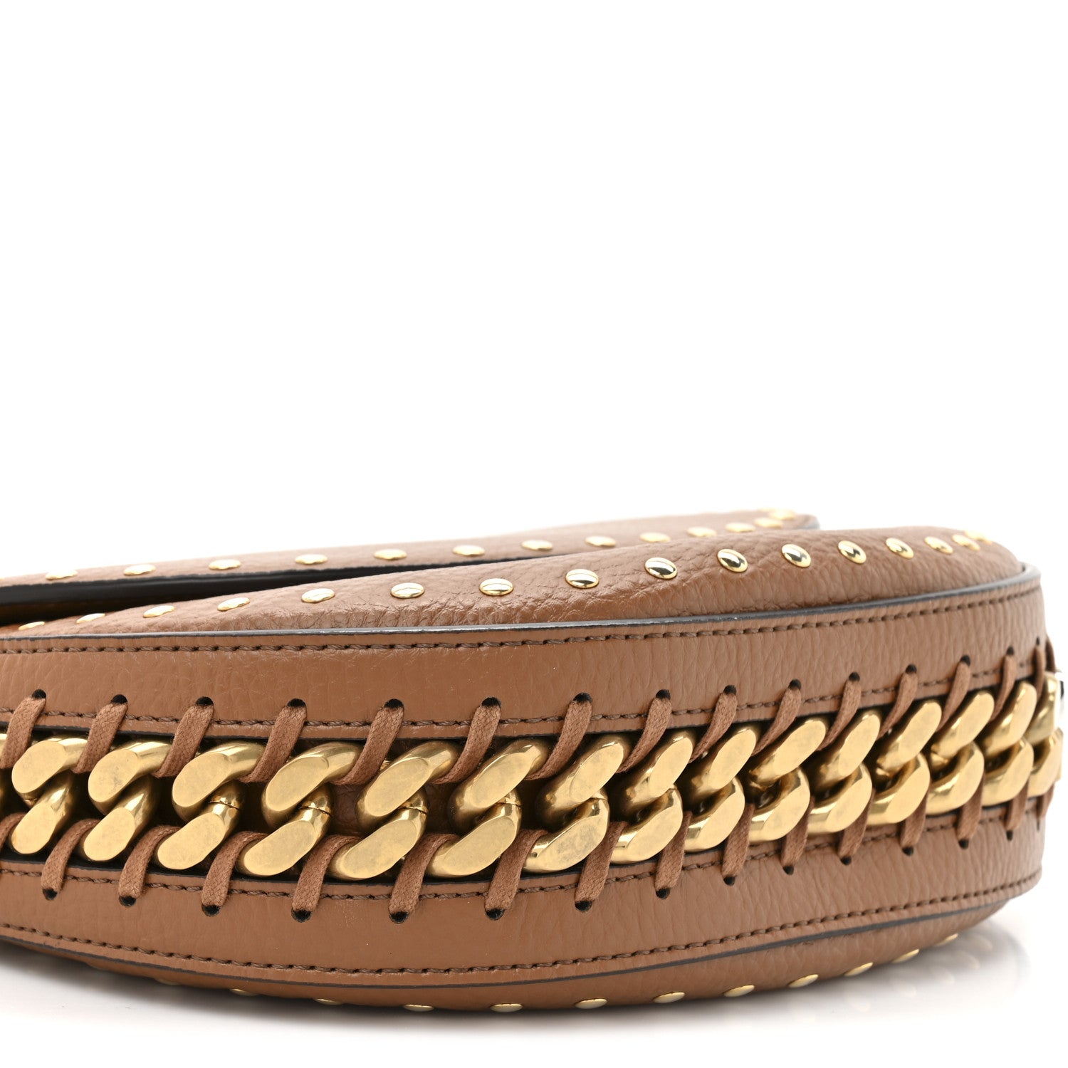 Stella McCartney Eco Grainy Alter Mat Studded Frayme Flap Shoulder Bag Pecan 8 of 11