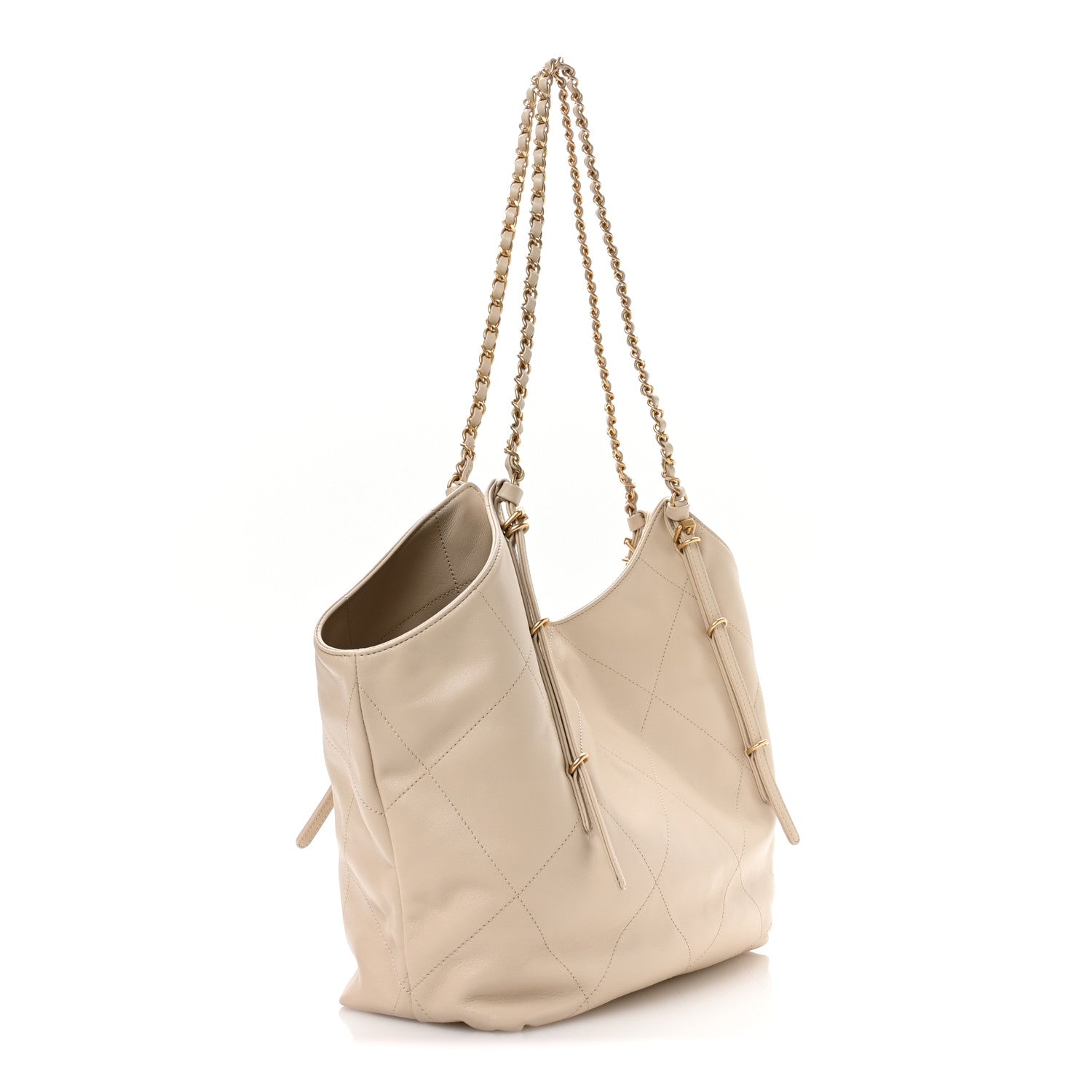 Chanel Calfskin Quilted Maxi Coco Large Shopping Bag Beige 4 of 12