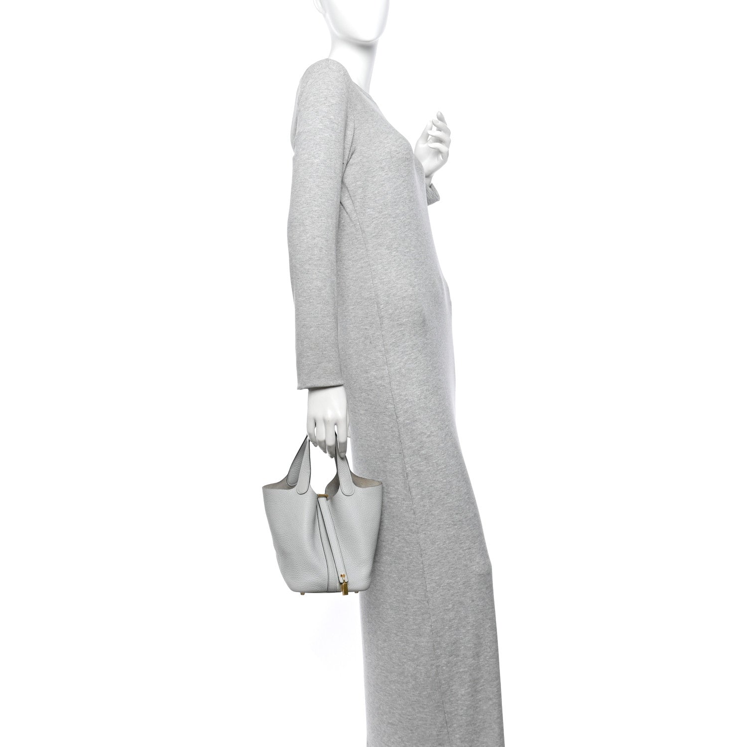 Hermes Taurillon Clemence Picotin Lock 18 PM Bleu Pale 2 of 14