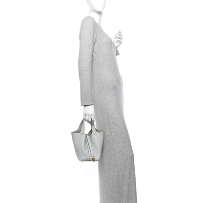 Hermes Taurillon Clemence Picotin Lock 18 PM Bleu Pale 2 of 14