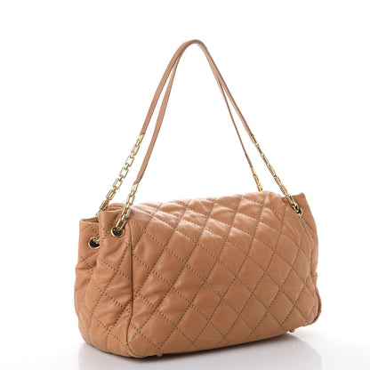 Chanel Calfskin Quilted Jumbo Retro Chain Accordion Flap Dark Beige 3 of 16