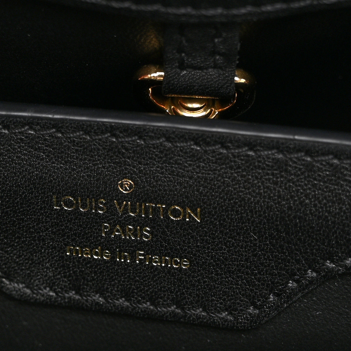 Louis Vuitton Calfskin Since 1854 Embroidered Capucines PM Black 7 of 10