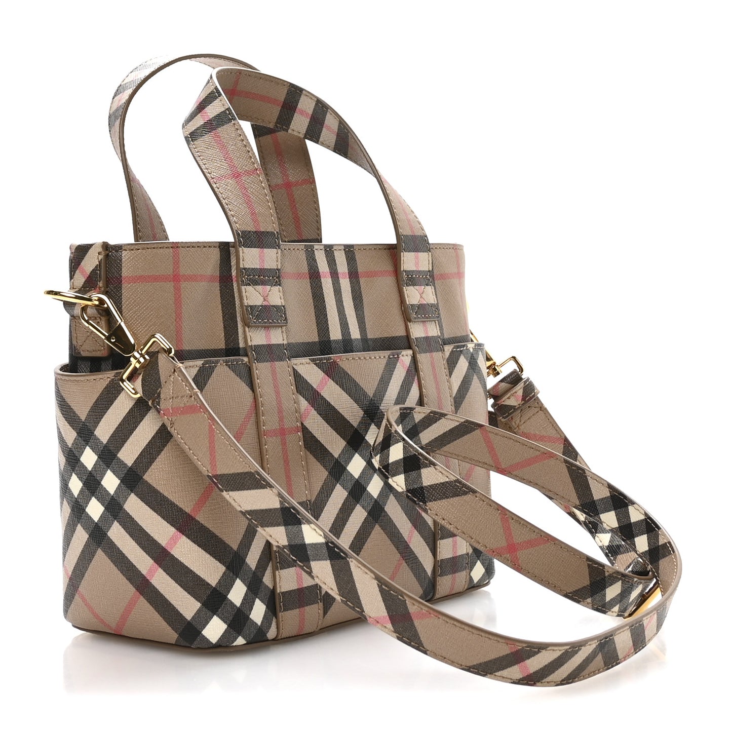 E-Canvas Check Daphne Tote Archive Beige