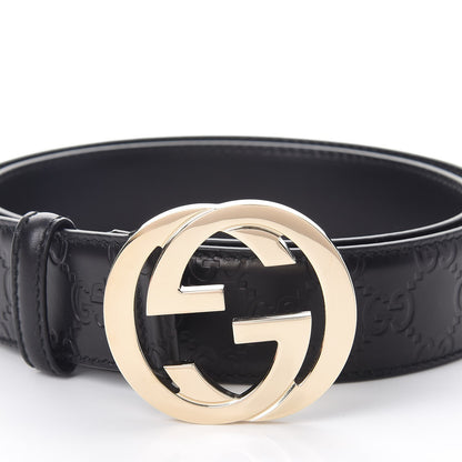 Gucci Guccissima Interlocking G Belt 95 38 Black 4 of 7