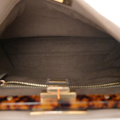 Fendi Vitello Seta Plexiglass Tortoise Medium Peekaboo Iconic Satchel Tortora 5 of 13