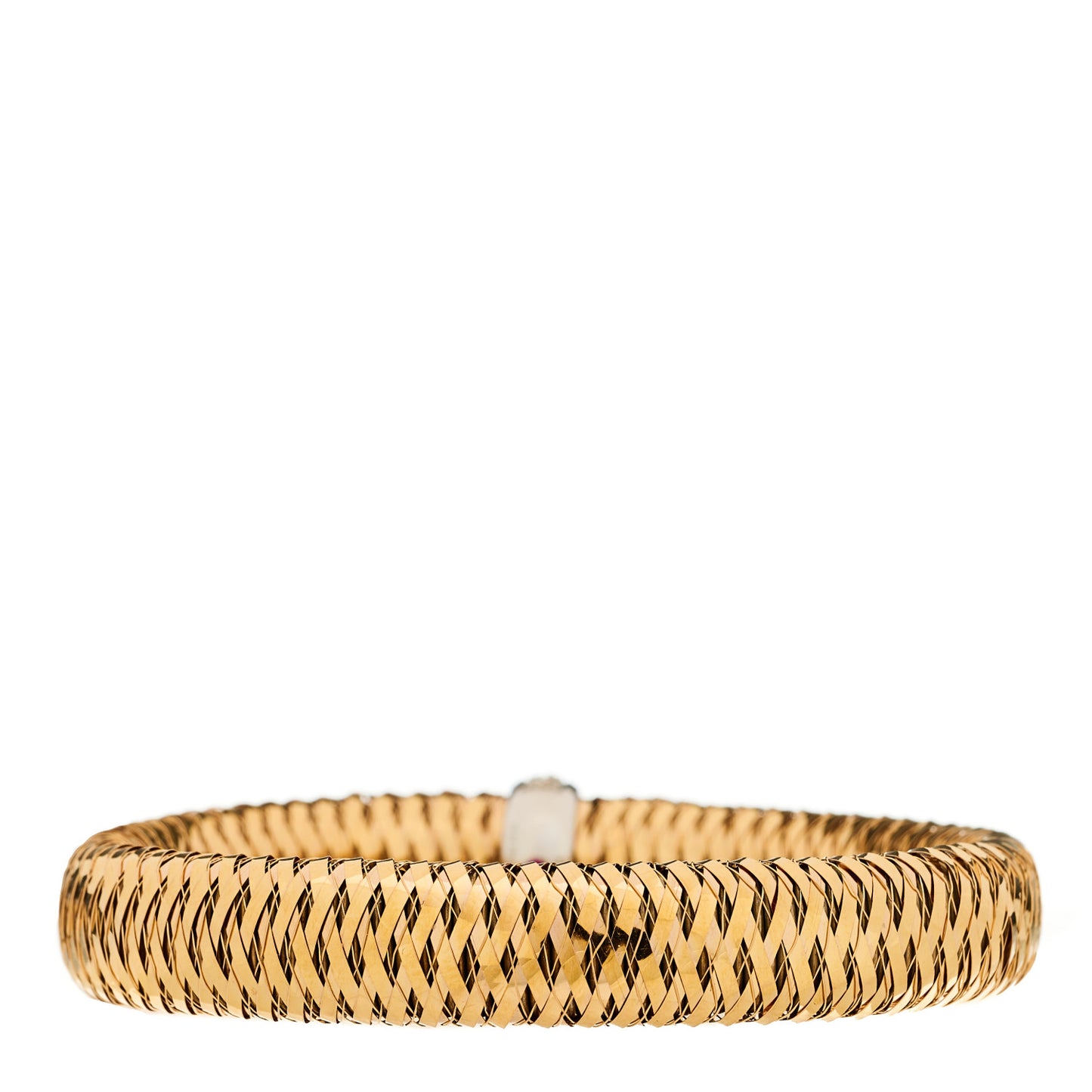 18K Rose White Gold Diamond Medium Primavera Bangle Bracelet
