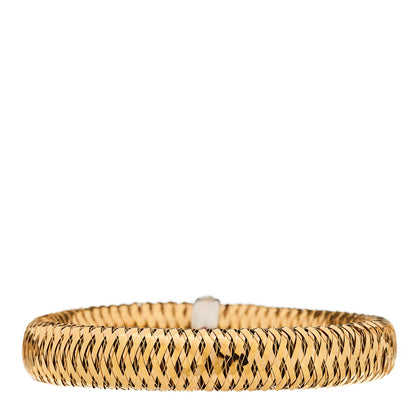 Roberto Coin 18K Rose White Gold Diamond Medium Primavera Bangle Bracelet 2 of 3