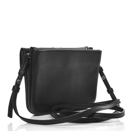 Saint Laurent Calfskin Monogram Tri Pocket Crossbody Bag Black 3 of 9
