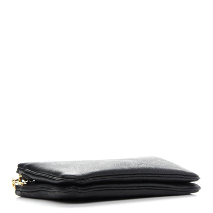 Louis Vuitton Empreinte Double Zip Pochette Black 4 of 9