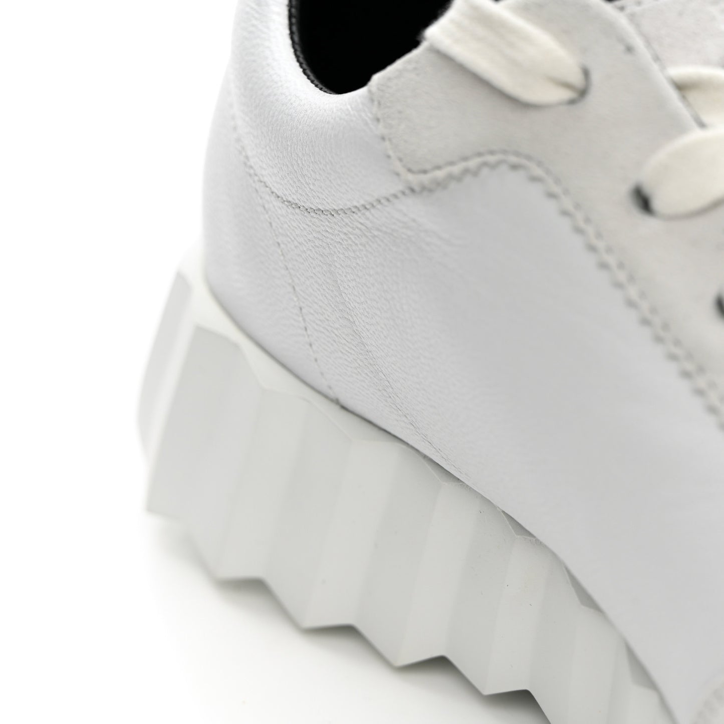 Goatskin Suede Bouncing Sneakers 38 White