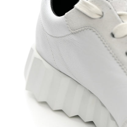 Hermes Goatskin Suede Bouncing Sneakers 38 White 10 of 11