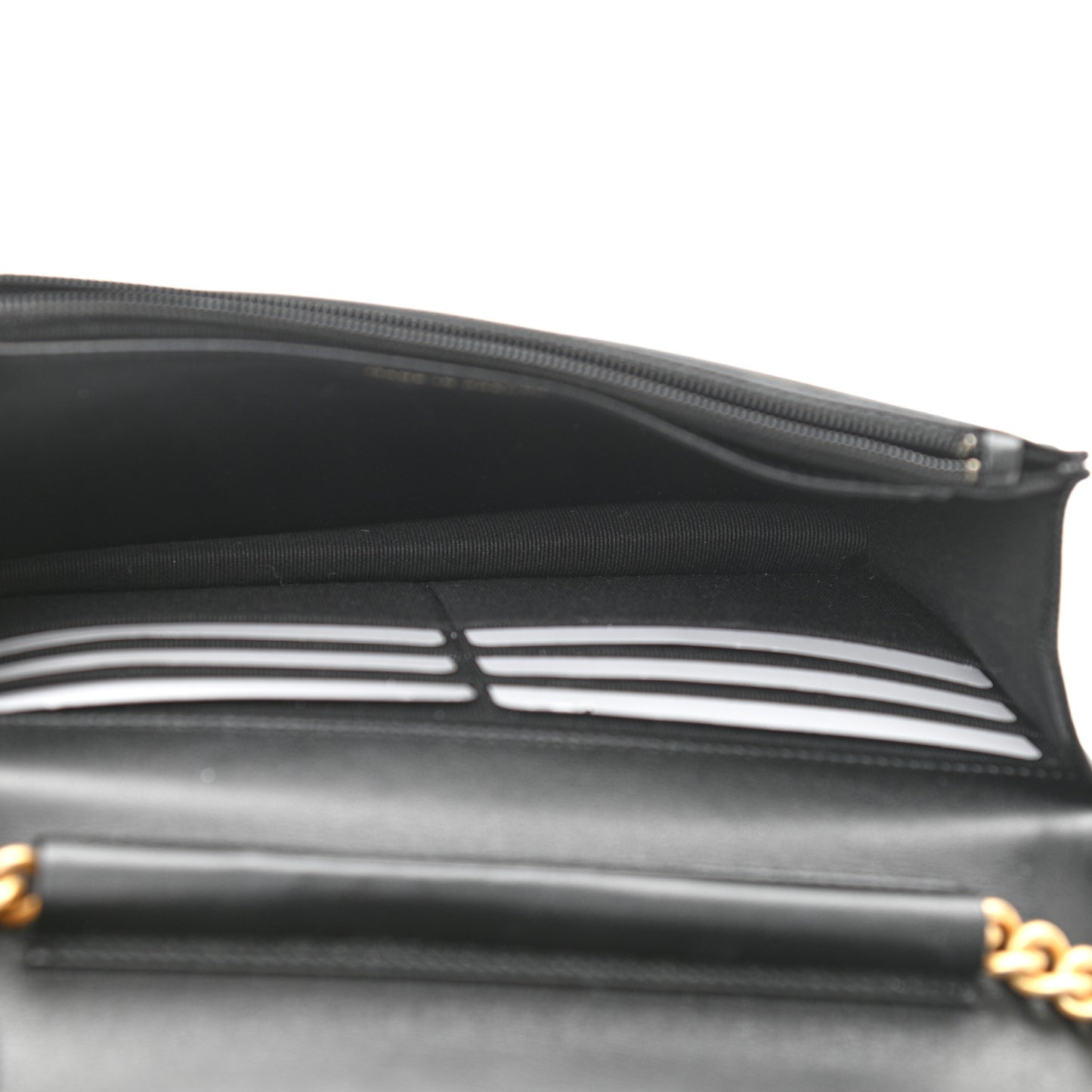 Caviar Quilted Boy Wallet On Chain WOC Black