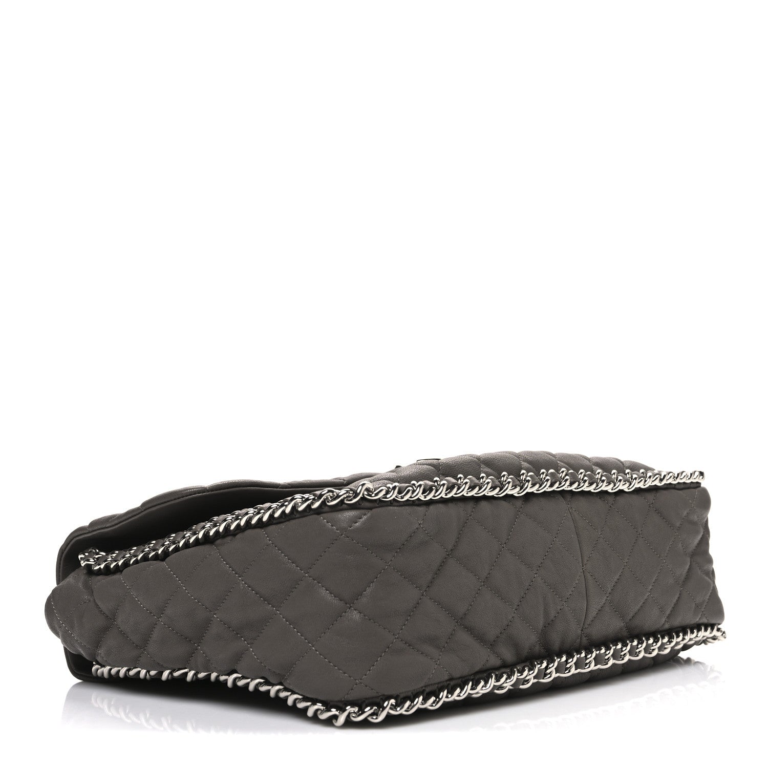 Chanel Washed Lambskin Quilted Chain Around Maxi Flap Taupe 4 of 10