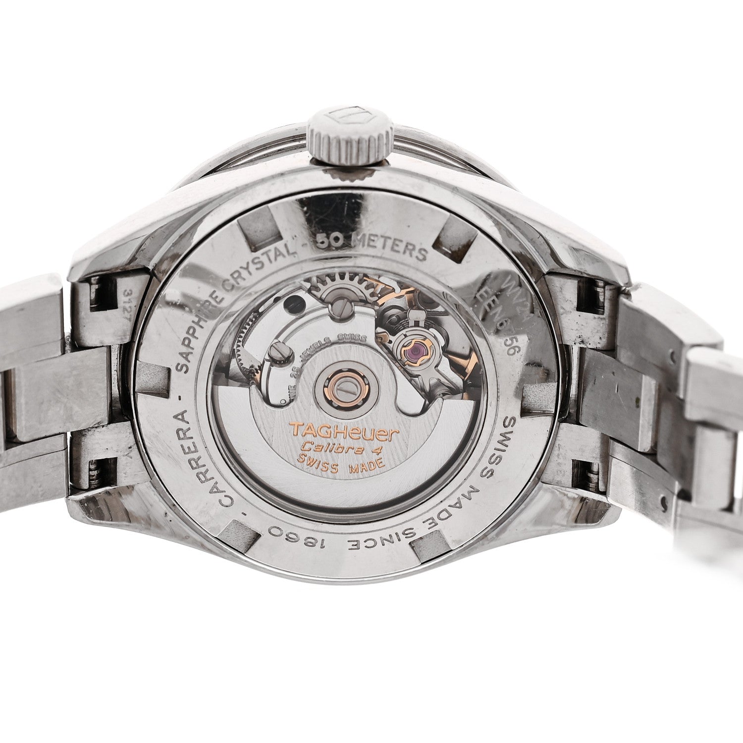 Tag Heuer Stainless Steel Diamond 27mm Carrera Lady Automatic Watch Black WV2412 4 of 4