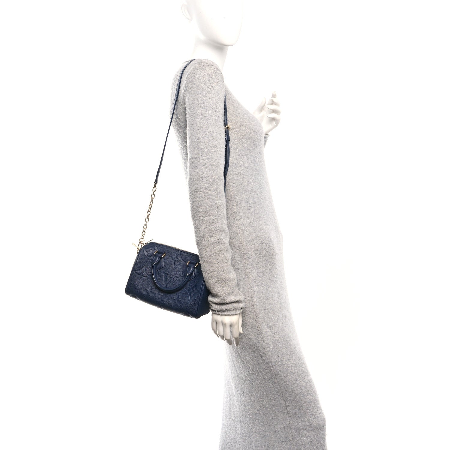 Louis Vuitton Empreinte Monogram Giant Speedy Bandouliere 20 Navy 2 of 10