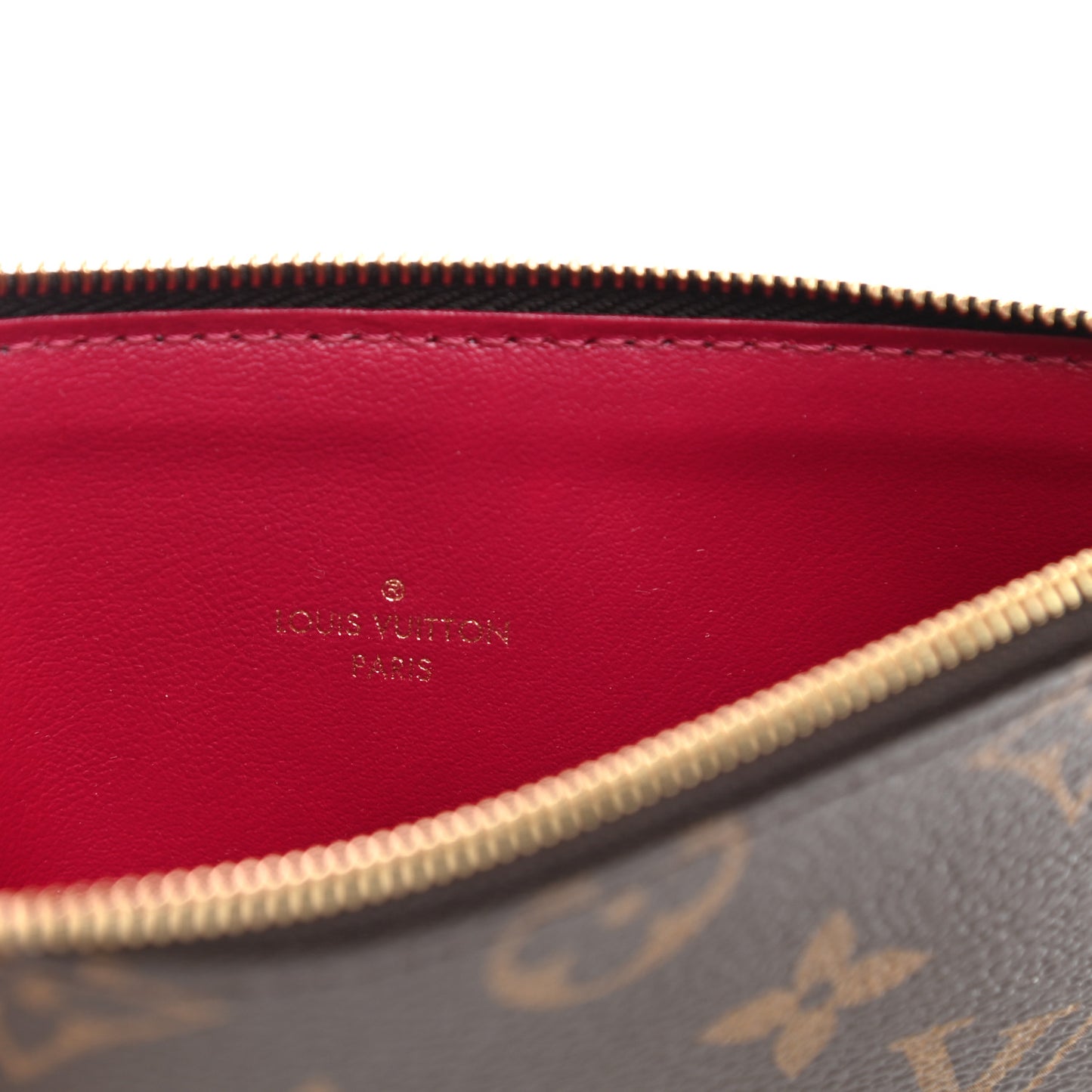 Monogram Felicie Chain Wallet Zippered Insert Fuchsia