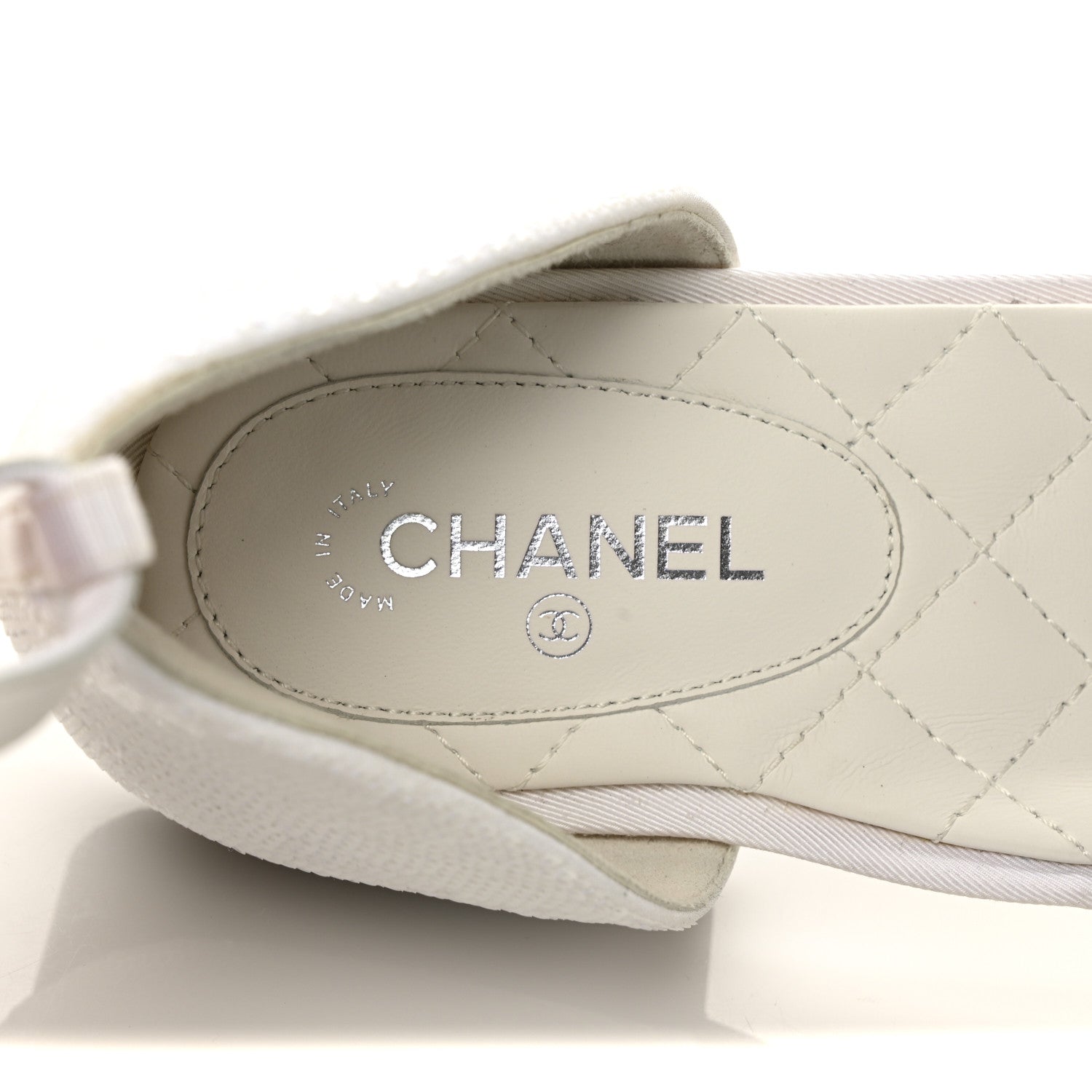 Chanel Sequin Grosgrain Cap Toe CC Ankle Strap Sandals 42 White Black 7 of 9
