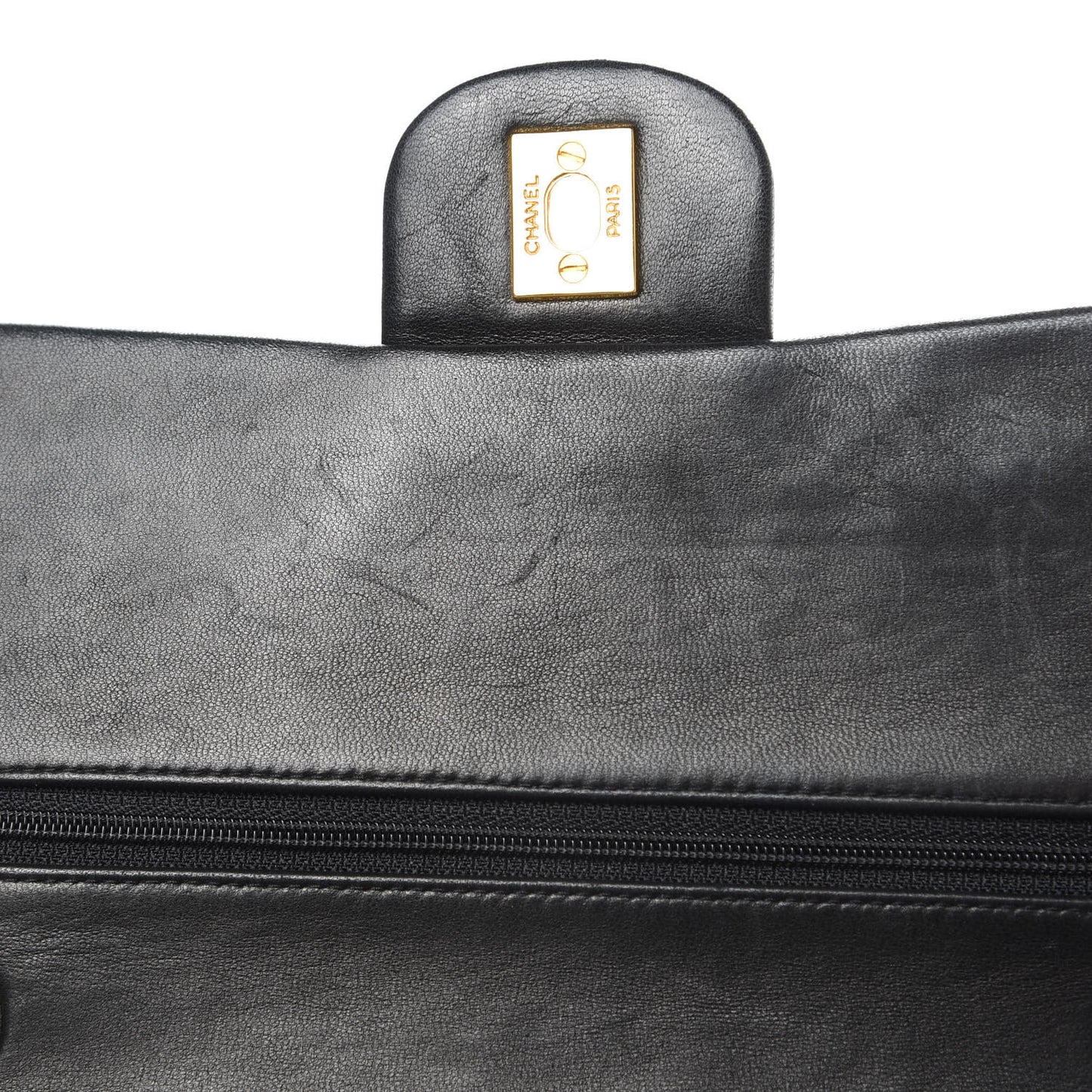 Lambskin Quilted Medium Double Flap Black