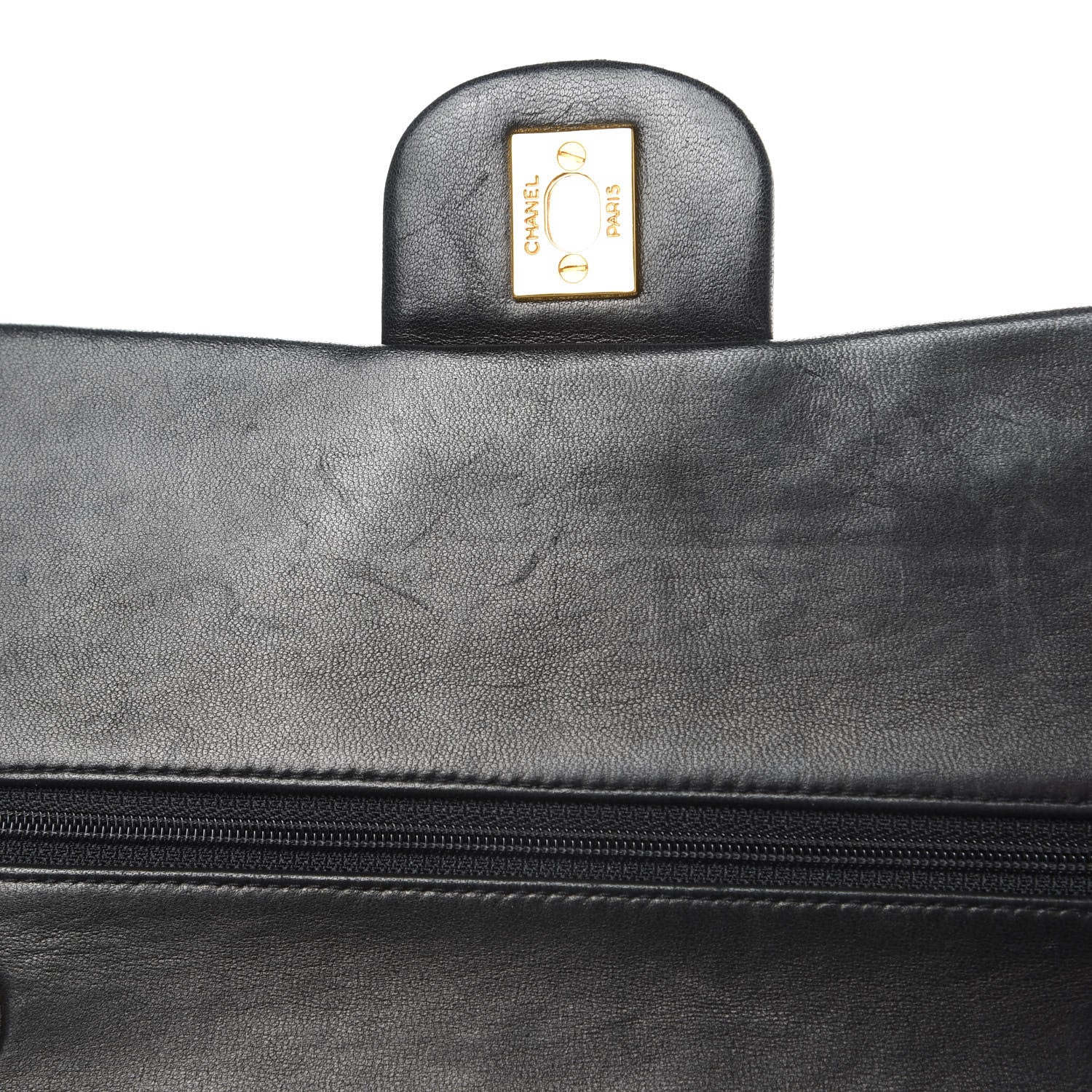 Chanel Lambskin Quilted Medium Double Flap Black 17 of 19